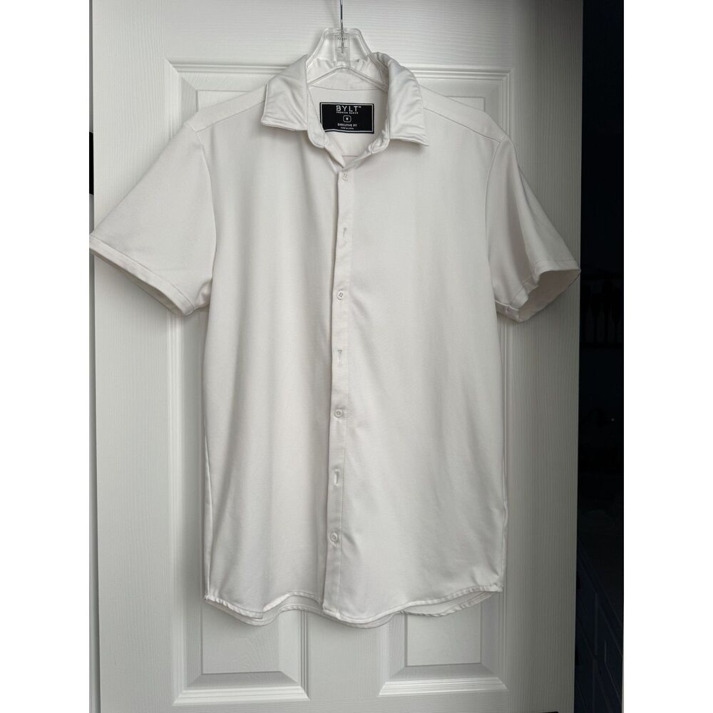 BYLT White Executive Stretch 2.0 Short Sleeve Button Down - Classic M